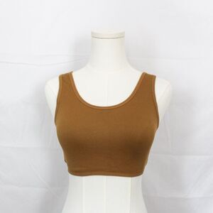 Aerie Offline Twist Back Scoop Neck Ribbed Lounge Bra - Size Large, Light Tan